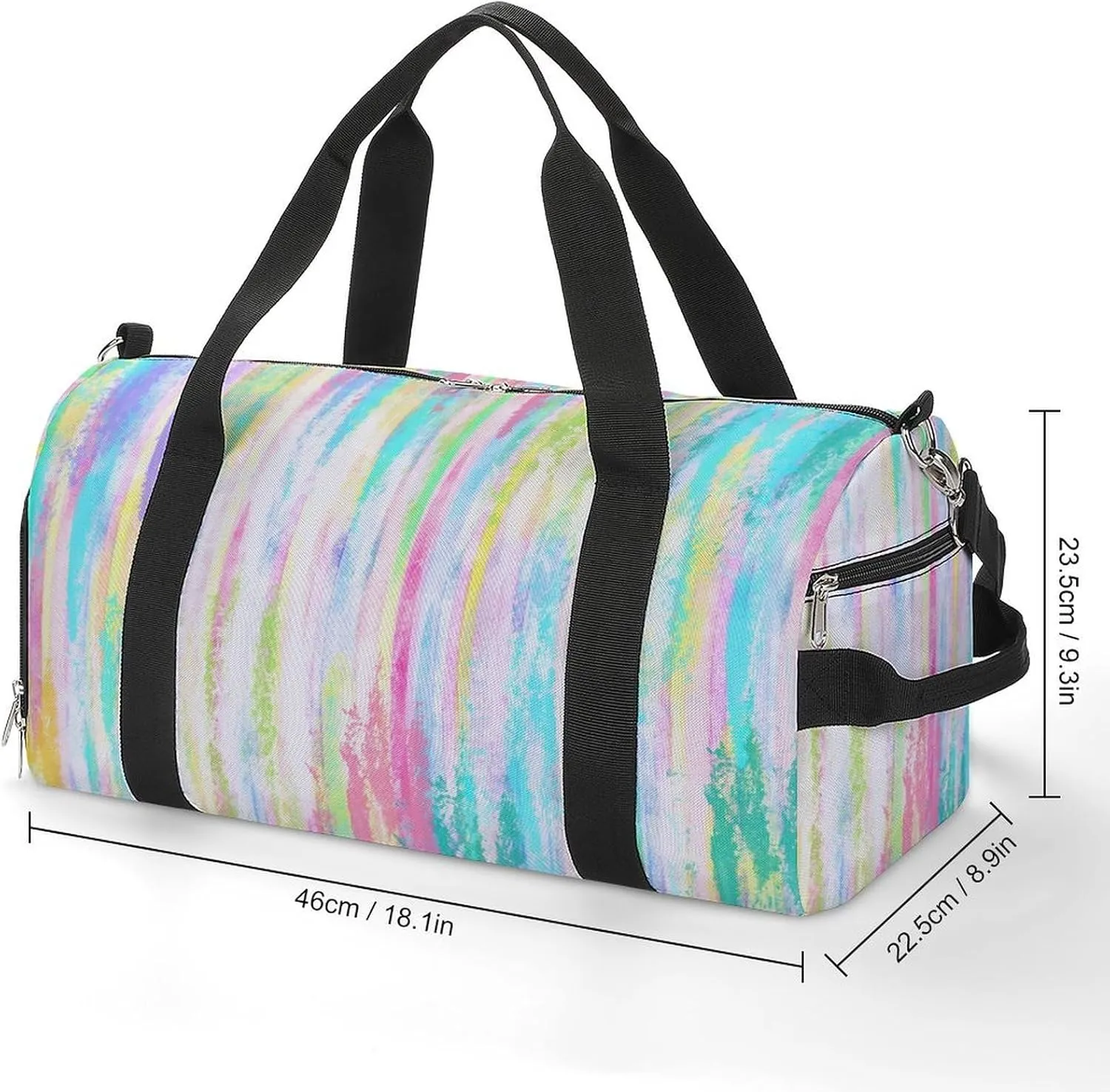 Gym Duffel Bag with Shoe Compartment Wet Pocket, Colorful Watercolor Travel Bag for Men Women, style-3