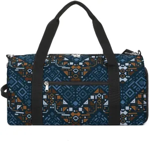 Gym Duffel Bag with Shoe Compartment Wet Pocket, Ethnic Striped Travel Bag for Men Women, style-2