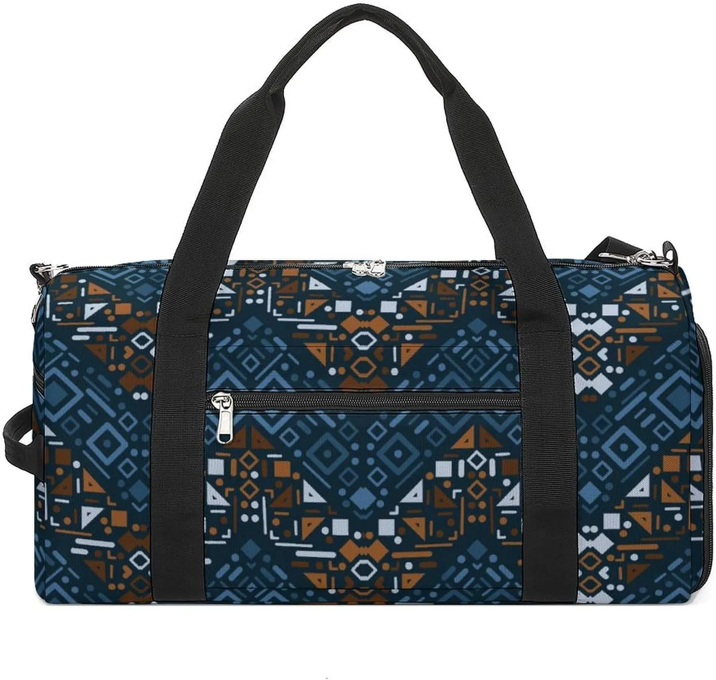 Gym Duffel Bag with Shoe Compartment Wet Pocket, Ethnic Striped Travel Bag for Men Women, style-2