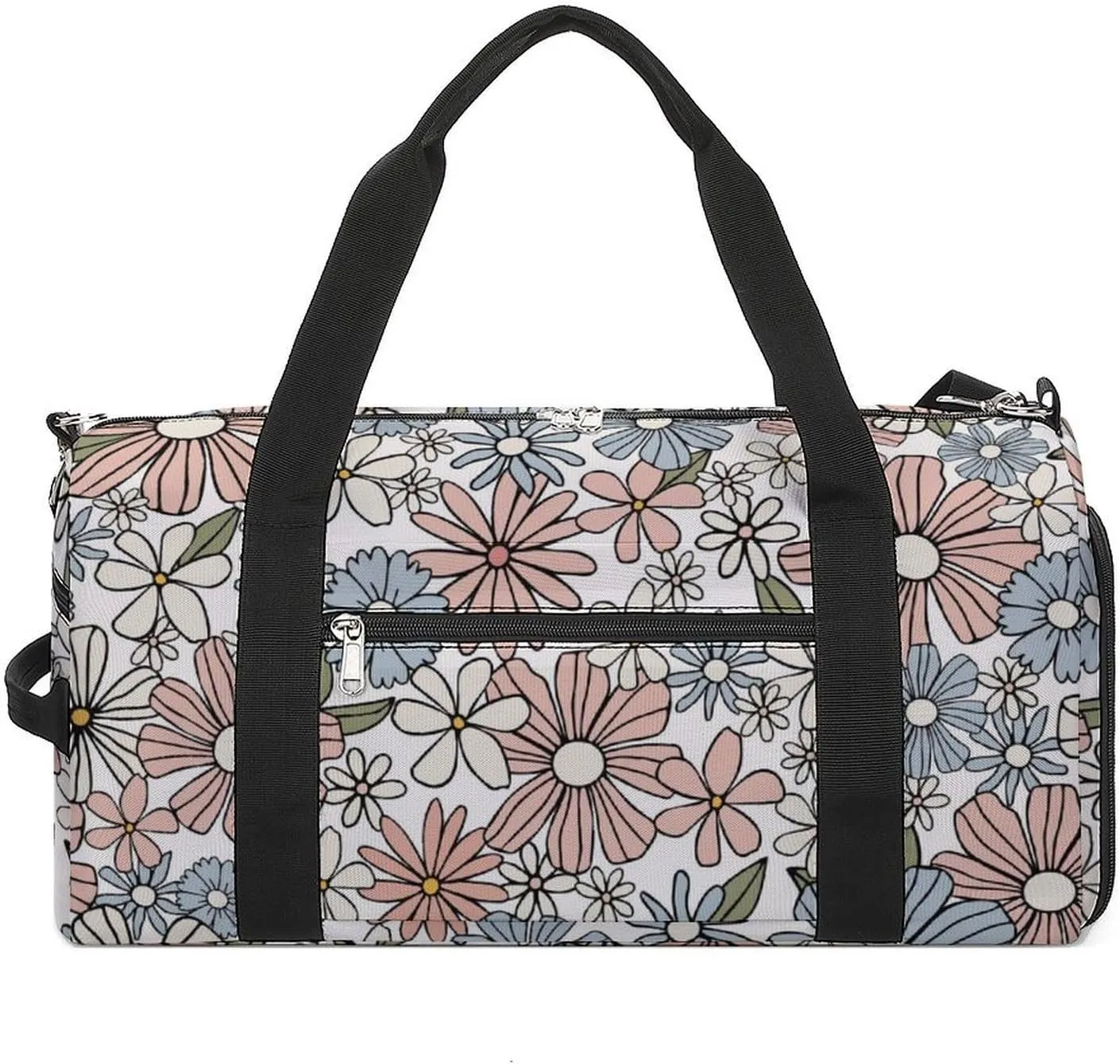 Gym Duffel Bag with Shoe Compartment Wet Pocket, Floral Colorful Travel Bag for Men Women, style