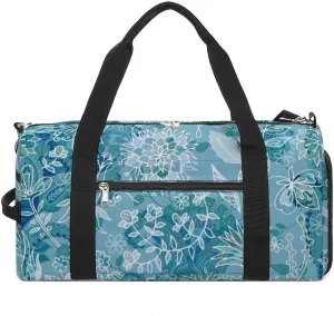 Gym Duffel Bag with Shoe Compartment Wet Pocket, Paisley-floral-pattern Travel Bag for Men Women