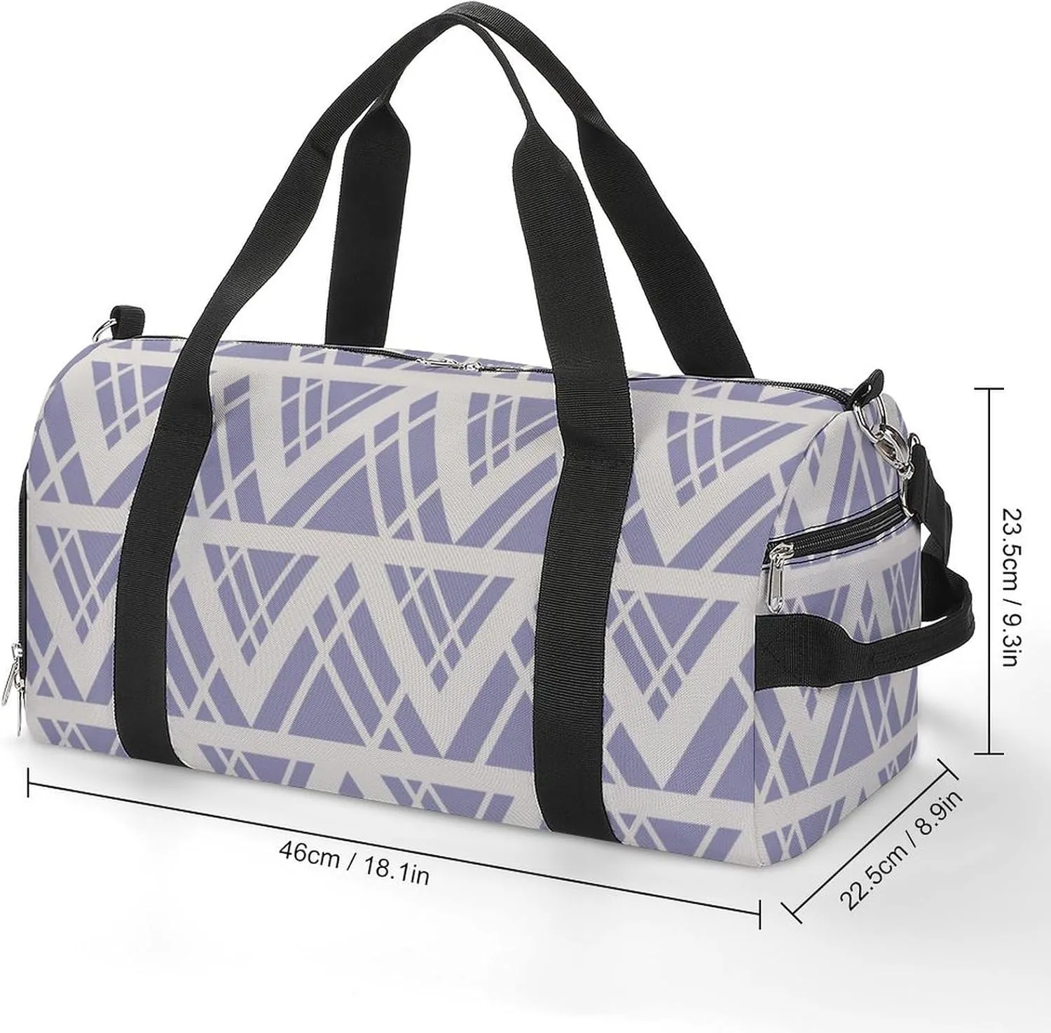 Gym Duffel Bag with Shoe Compartment Wet Pocket, Triangle Ethnic Travel Bag for Men Women
