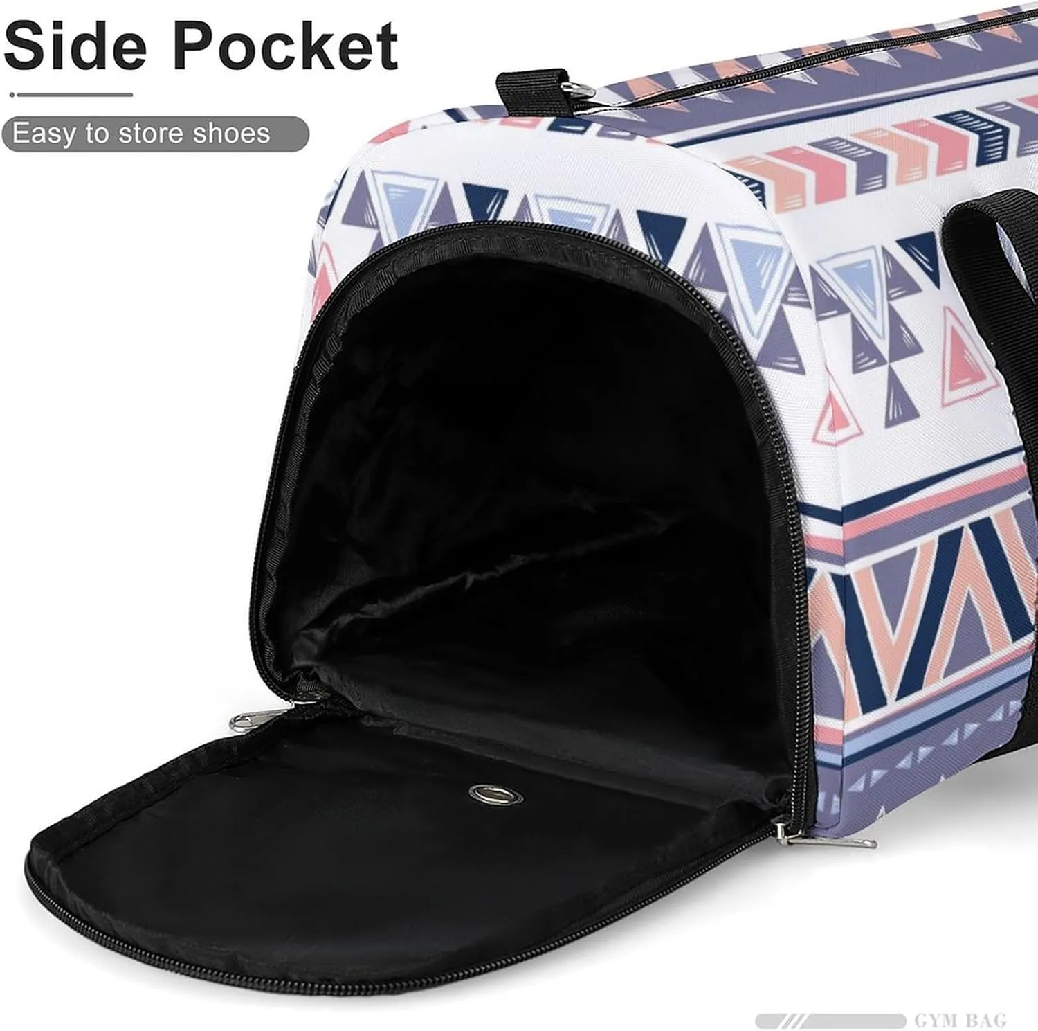 Gym Duffel Bag with Shoe Compartment Wet Pocket, Tribal Aztec Ethnic Travel Bag for Men Women