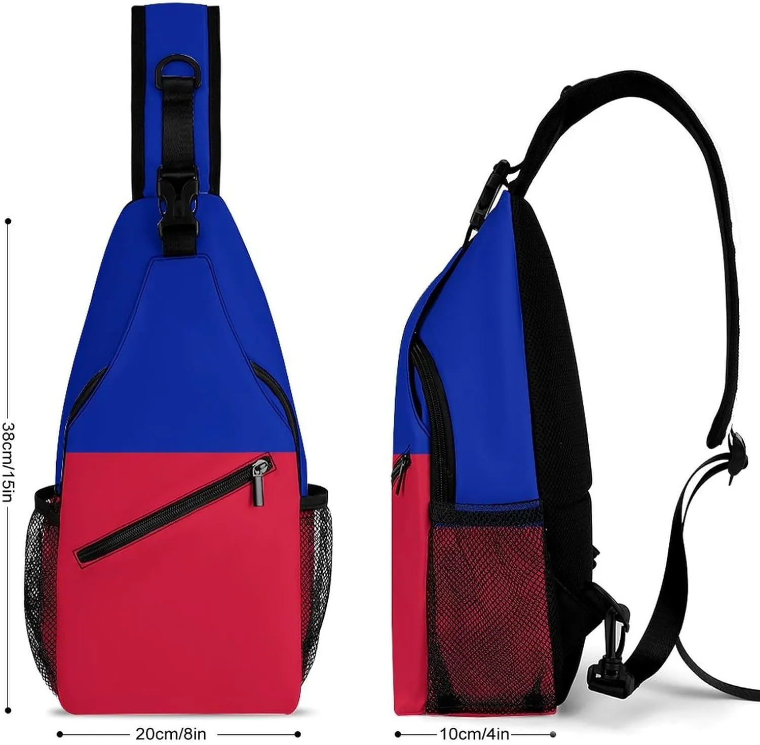 Haiti Flag Sling Bag Men Women Crossbody Backpack Chest Daypack Small Cross Body Backpack Hiking Bag Running Daypack Outdoor Backpacks