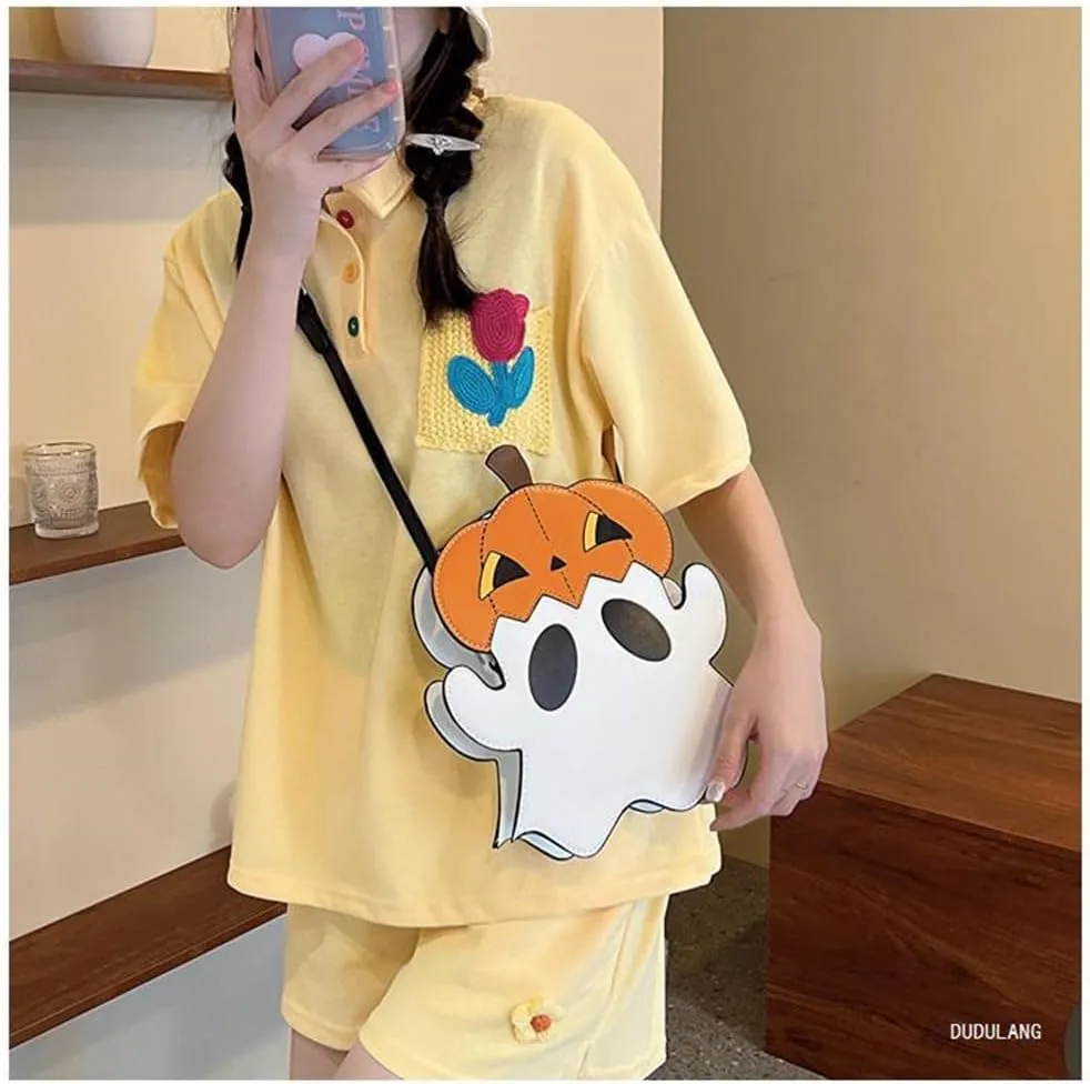 Halloween Purse Novelty Pumpkin Crossbody Bag Cute Ghost Messenger Bag Trick or Treat Bag Halloween Gifts Accessories