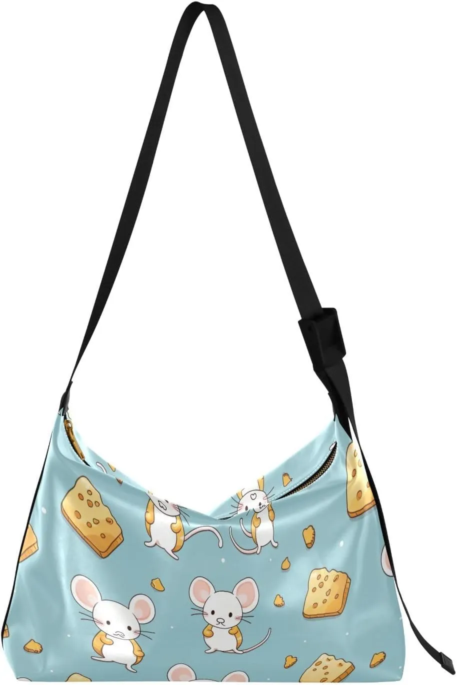 Hamster Cheese Crossbody Bag for Women Men with Adjustable Strap PU Leather Shoulder Hobo Purse Bag 20857188