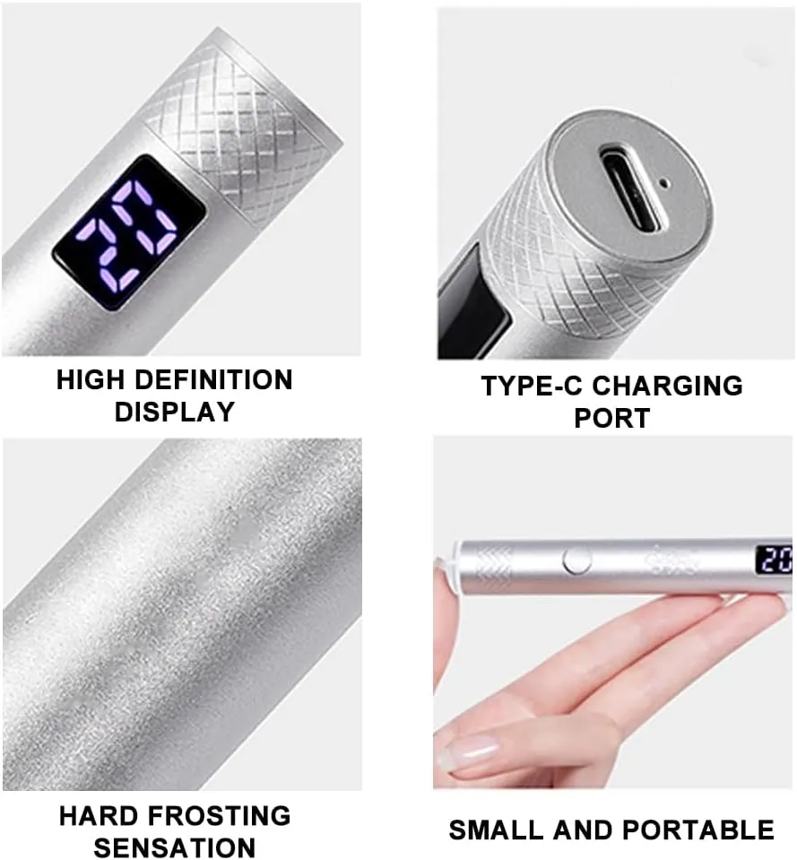 Handheld Nail Lamp Pen with Bracket,Portable Nail Lamp for Gel Nails Rechargeable Nail Dryer,Timeable Nail Enhancement Light for Home DIY Manicure Salon-White