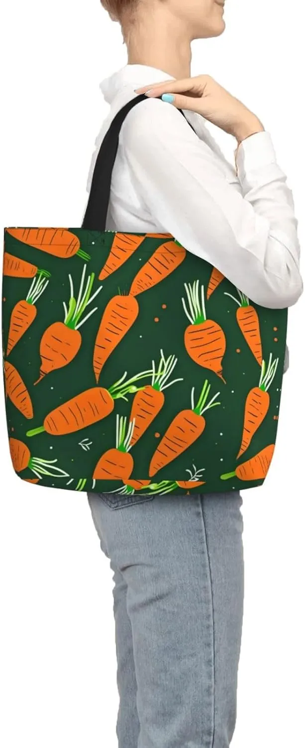 Happy Carrot Tote Bag For Women, Large Shoulder Bag Top Handle Handbag For Travel, Work