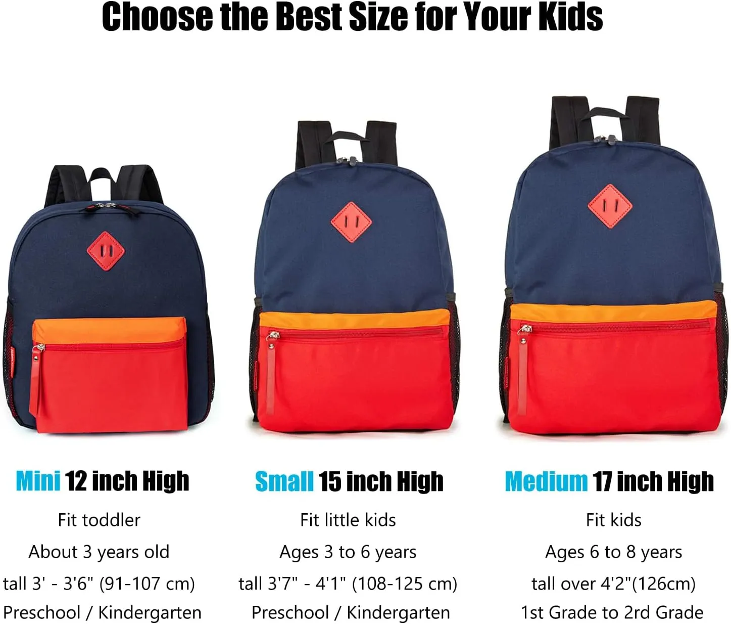 HawLander Preschool Kids Backpack, 12 inch Toddler Backpacks for Boys with Chest Strap