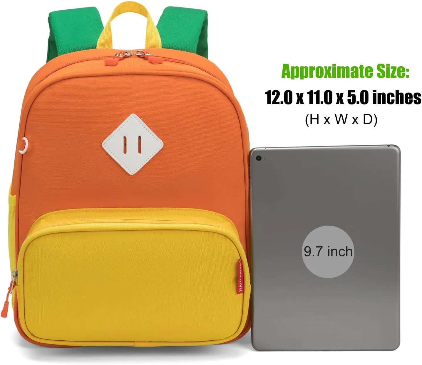 HawLander Preschool Kids Backpack, 12 inch Toddler Backpacks for Boys with Chest Strap