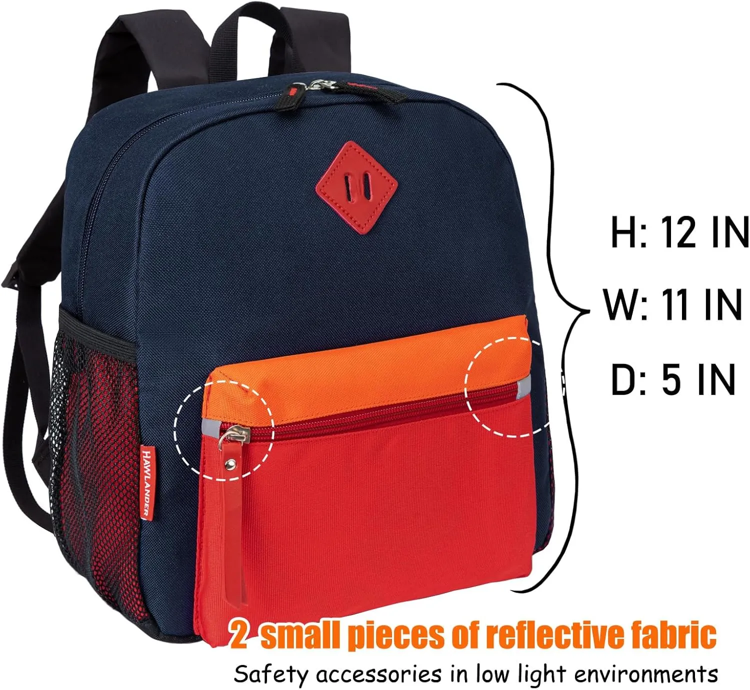 HawLander Preschool Kids Backpack, 12 inch Toddler Backpacks for Boys with Chest Strap