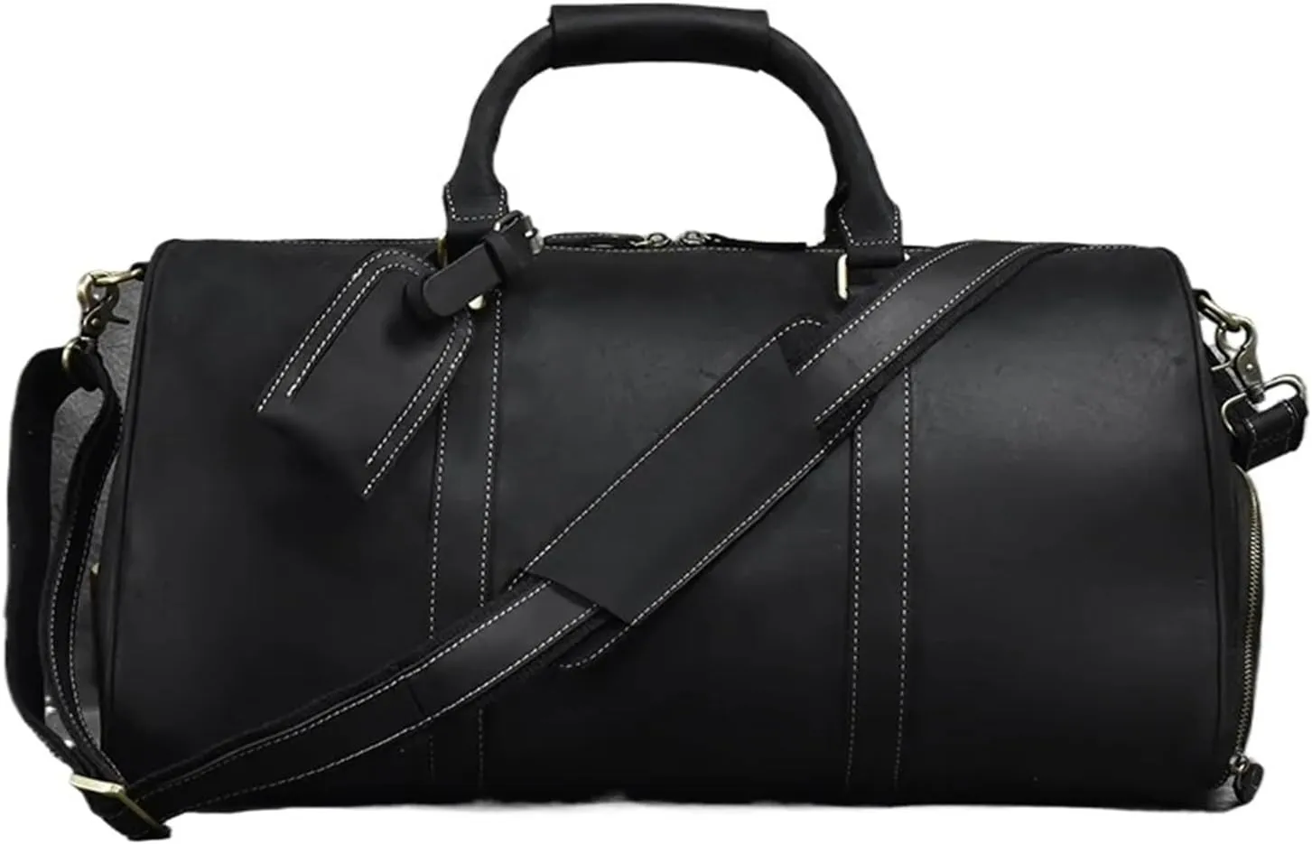 HBJWOV Leather Men's Travel Bag Vintage Large Capacity Women Luggage Duffel Bags Male Weekend Handbag