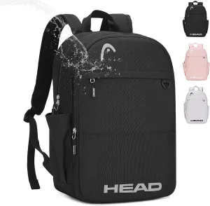HEAD Waterproof Travel Backpack for Women & Men, Lightweight Laptop Backpack Computer Bags fits 15.6 inch Notebook, Casual Daypack College Backpacks for Weekender Overnight/Sports Gym/Work/Fitness