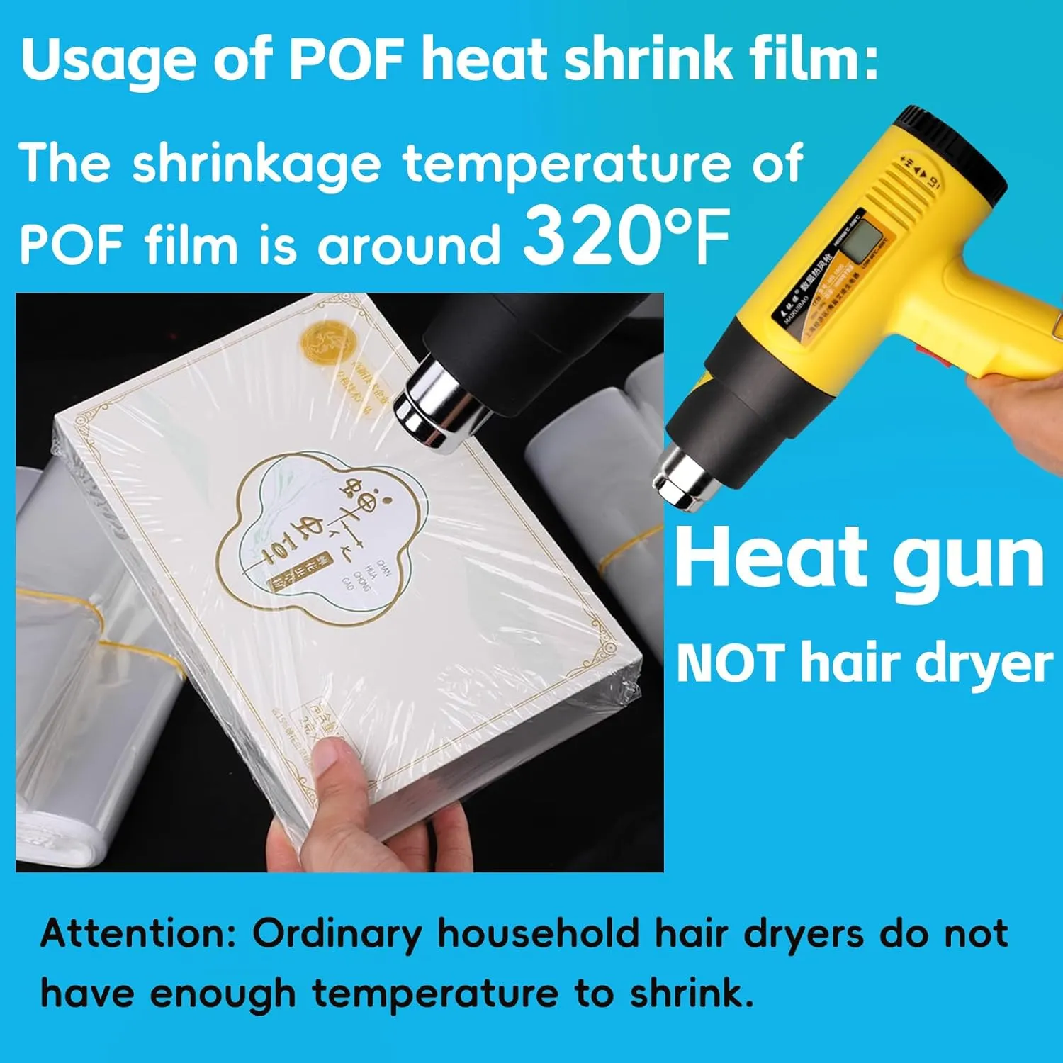 Heat Shrink Wrap Bags 100Pcs 14x20 Inches Professional Grade POF Heat Shrink Wrap is Used to Store Wrap Embellished, Gift Baskets, Shoes, Jars, Industrial Grade PVC Shrink Wrap Bags Transparent