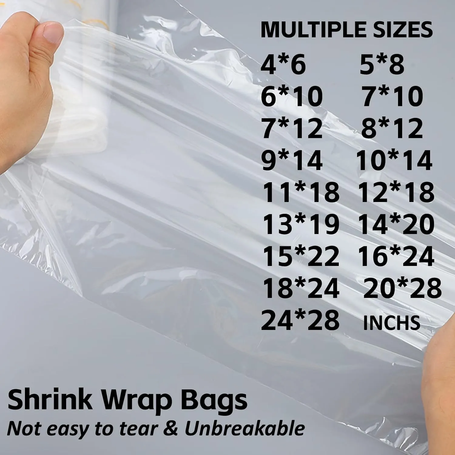 Heat Shrink Wrap Bags 100Pcs 14x20 Inches Professional Grade POF Heat Shrink Wrap is Used to Store Wrap Embellished, Gift Baskets, Shoes, Jars, Industrial Grade PVC Shrink Wrap Bags Transparent
