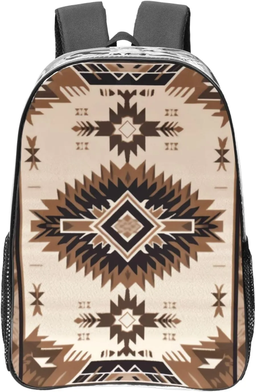 Heavy Duty Clear Backpack for Women Men PVC Transparent College Bag 16 inch Native American Casual Daypack