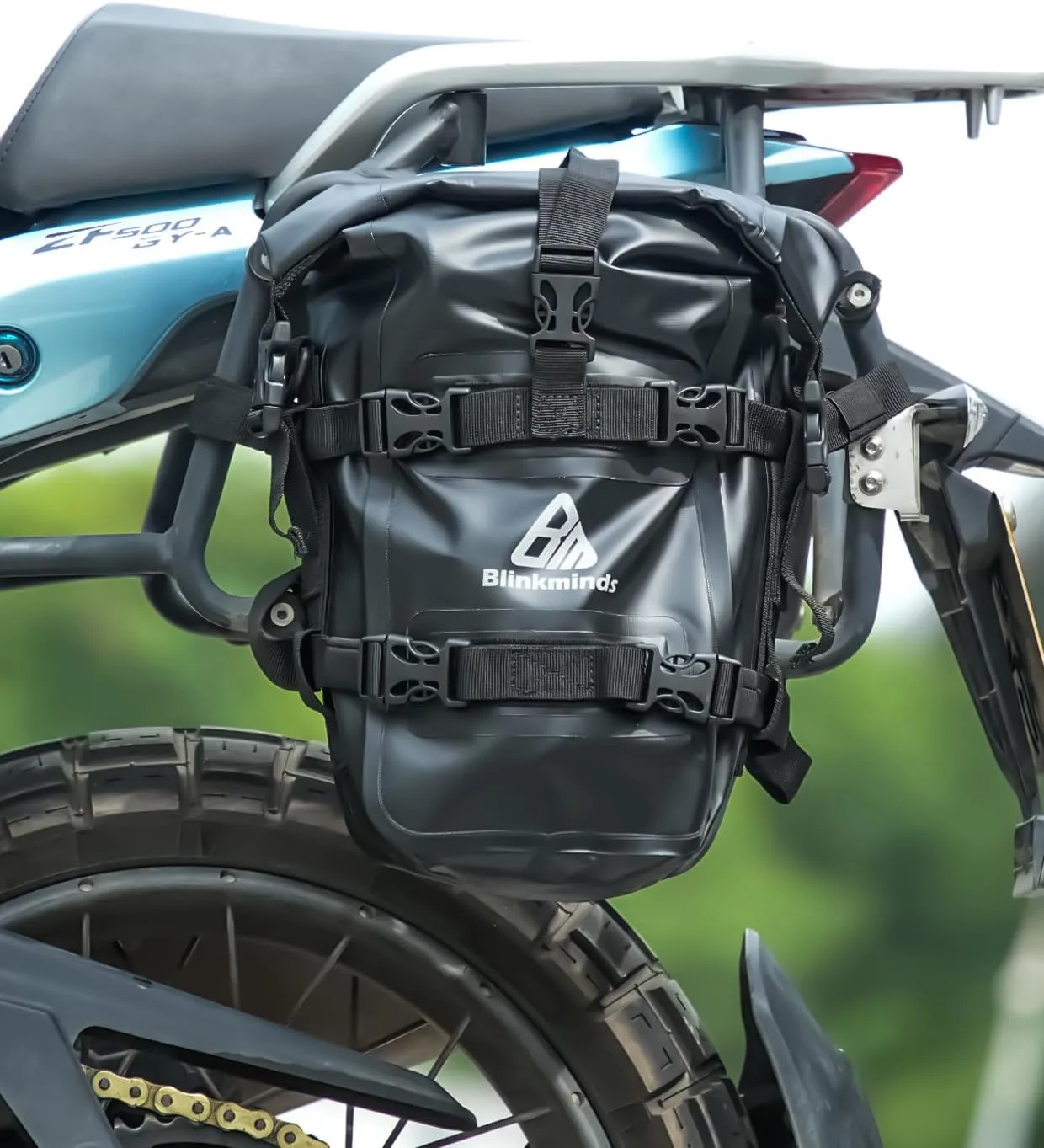 Heavy Duty Dry Bag - Waterproof Tail Bag for Motorcycle Camping Gear, 6-8L Storage, Rear Rack Trunk Motor Accessory