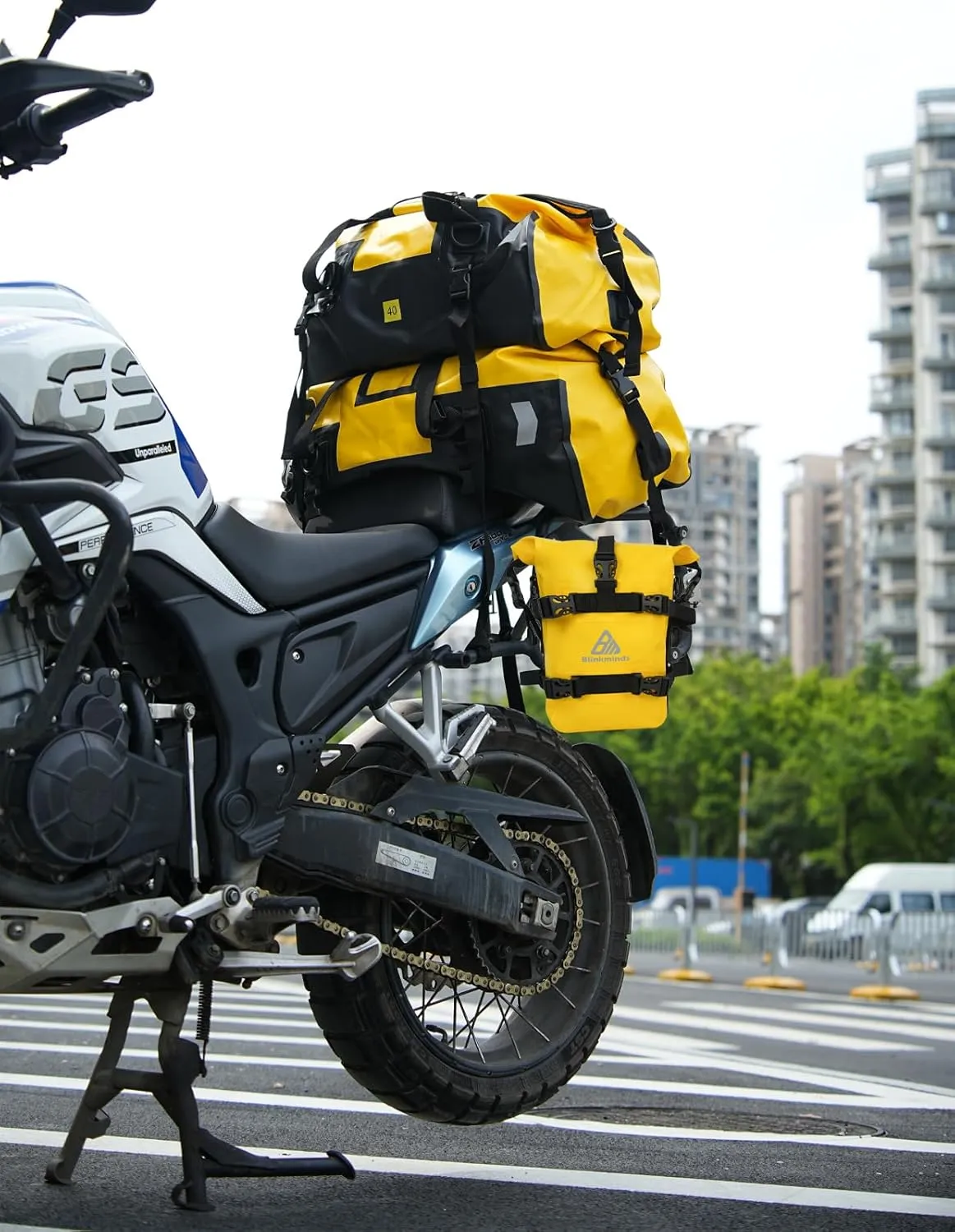 Heavy Duty Dry Bag - Waterproof Tail Bag for Motorcycle Camping Gear, 6-8L Storage, Rear Rack Trunk Motor Accessory
