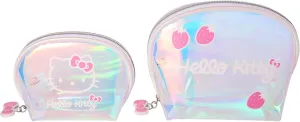 Hello Kitty Makeup Bag Set Official License, Large and Small Clear Cosmetic Travel Bags, Cute Make Up Bags, Sanrio Gifts