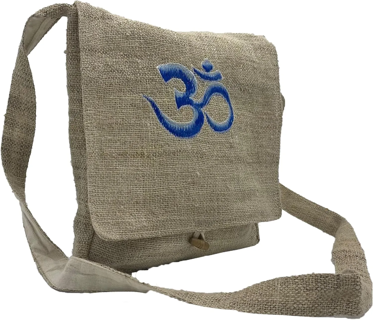 Hemp Crossbody Messenger Bag - Unisex Plain Tote Bag for Men & Women - Lightweight Shoulder Sling Bags - 2 Compartments