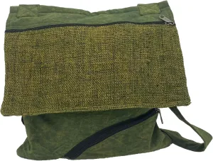 Hemp Crossbody Messenger Bag with Zipper - Handmade Lightweight Unisex Travel Shoulder Sling bags for Men & Women - 3 Compartments, Adjustable Strap