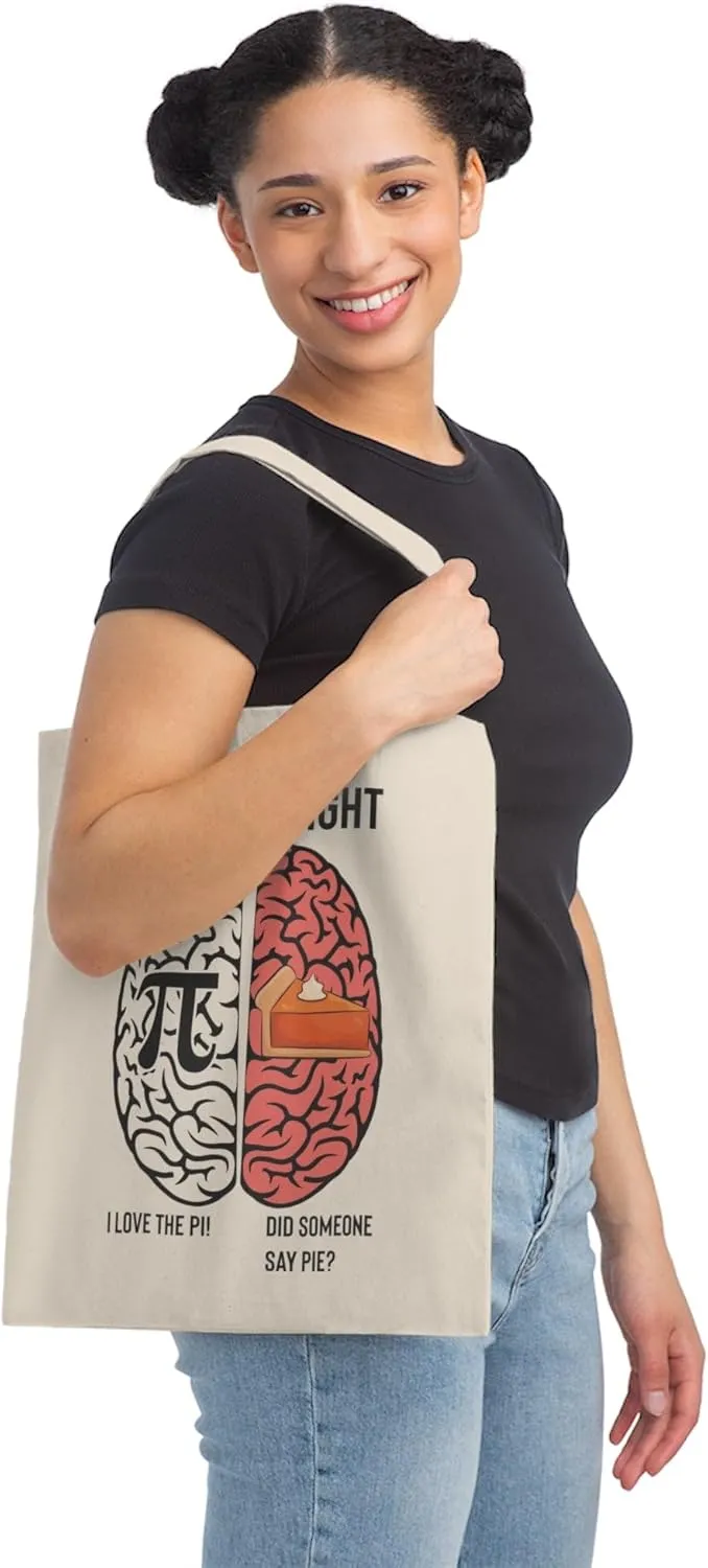 Hilarious Starving Geometry Enthusiasts Illustration Puns Humorous Hungry Mathematicians Pie Graphic Gags Canvas Tote Bag
