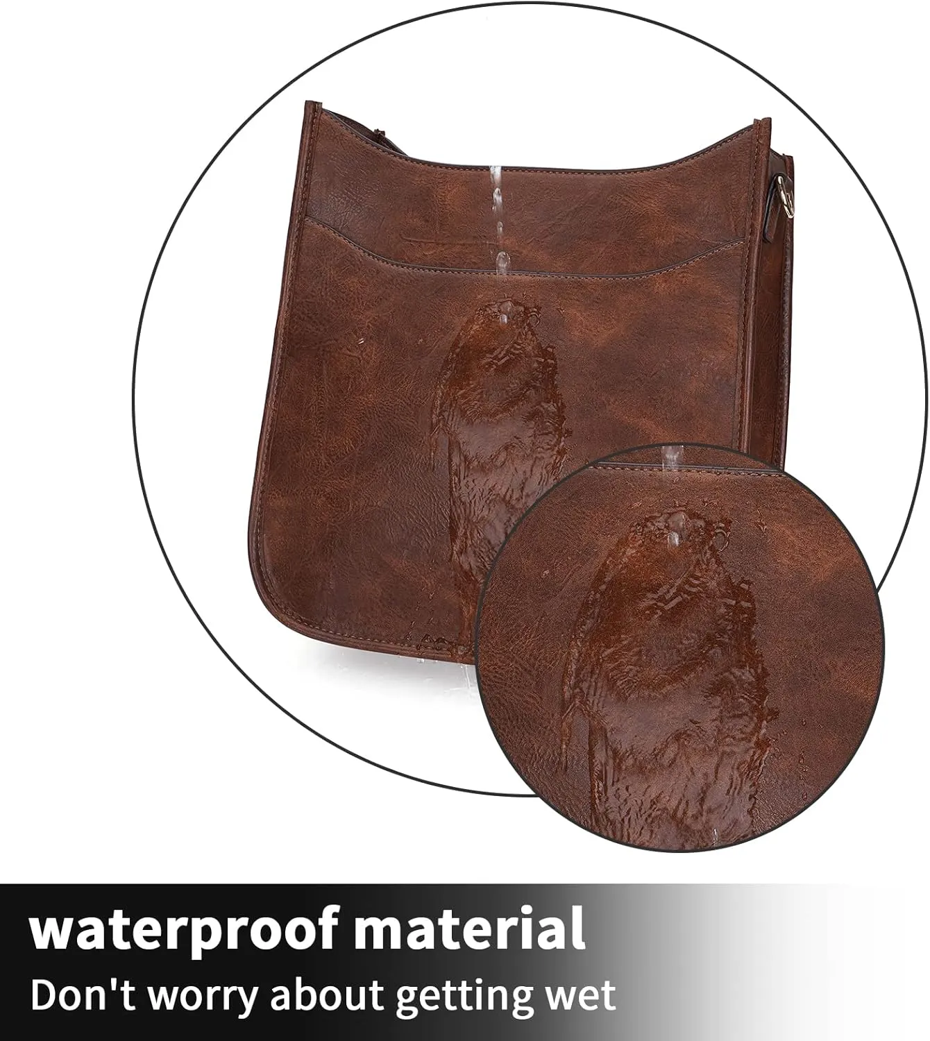HKCLUF Crossbody Bag for Women Vegan Leather Hobo Handbags Guitar Strap Purse Shoulder Bucket Bag with 2PCS Adjustable Straps