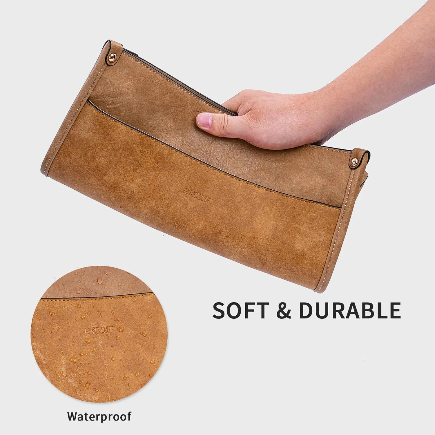 HKCLUF Crossbody Bags for Women Trendy Vegan Leather Hobo Handbags With 2PCS Adjustable Guitar Strap Shoulder Bucket Bags