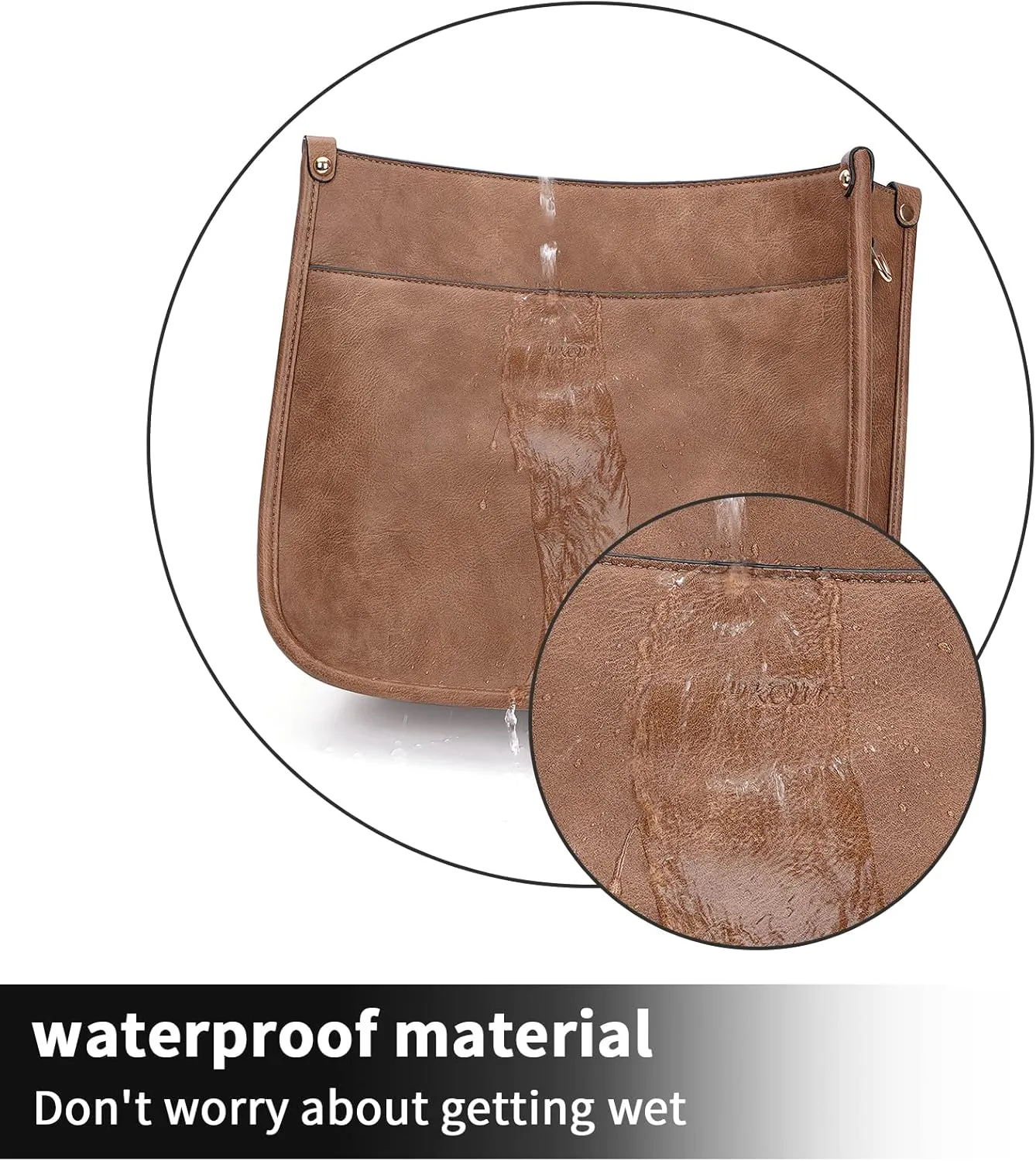 HKCLUF Crossbody Bags for Women Trendy Vegan Leather Hobo Handbags With 2PCS Adjustable Guitar Strap Shoulder Bucket Bags