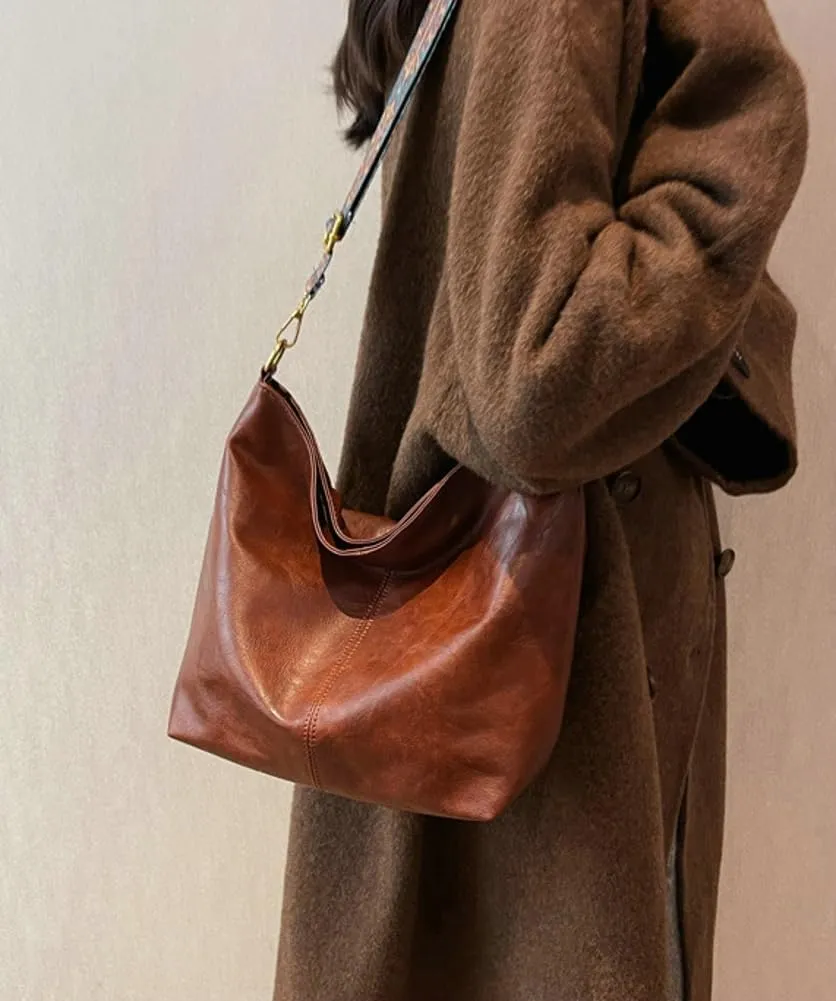 Hobo Bag for Women Crossbody Handbags Large Designer Ladies Bucket Purse PU Leather Shoulder Bags with Wide Shoulder Strap