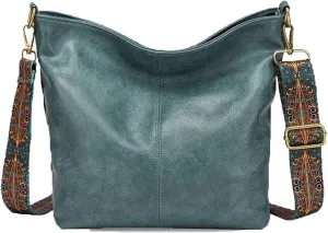 Hobo Bag for Women Crossbody Handbags Large Designer Ladies Bucket Purse PU Leather Shoulder Bags with Wide Shoulder Strap