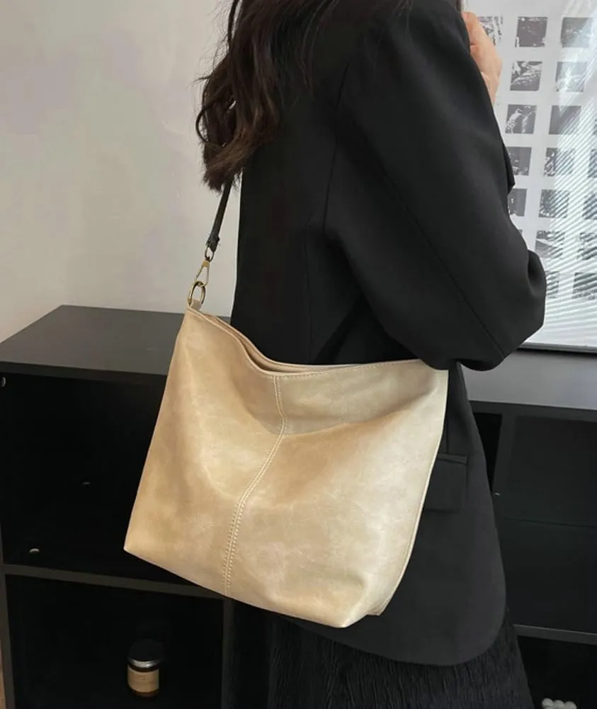 Hobo Bag for Women Crossbody Handbags Large Designer Ladies Bucket Purse PU Leather Shoulder Bags with Wide Shoulder Strap
