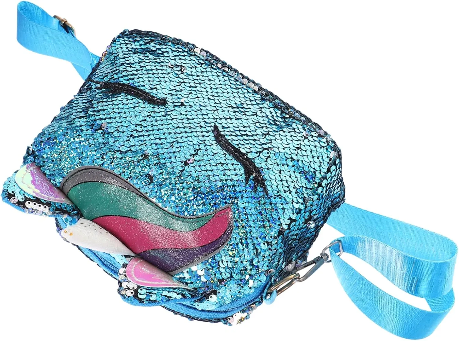 Homoyoyo Mini Unicorn Sequins Crossbody Bag for Women Fashion Design Reliable Versatile for Gym Travel, Multi, Size 2