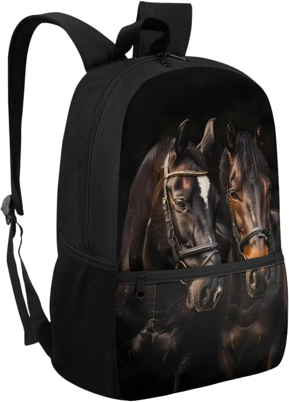Horse Backpacks 5th Girls Boy Backpack Ages 6-8 Elementary School Book Bag with Adjustable Shoulder Strap & Zip Pocket Animal Print Kids School Bags for Boys 7-10