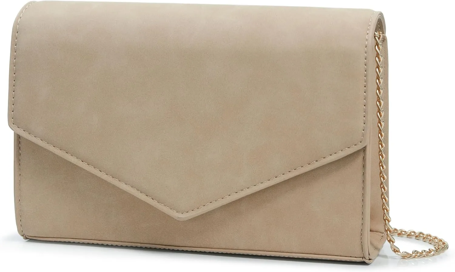 HOXIS Minimalist Evening Envelope Clutch Chain Shoulder Bag Women Faux Leather Suede Purse