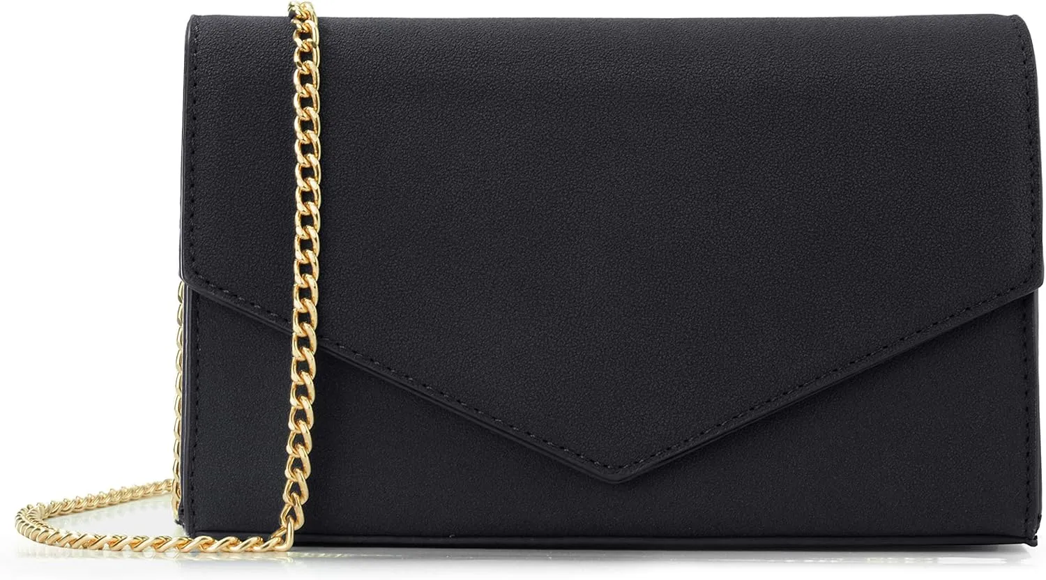 HOXIS Minimalist Evening Envelope Clutch Chain Shoulder Bag Women Faux Leather Suede Purse
