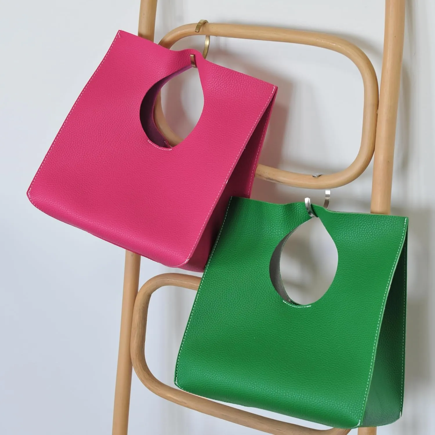 HOXIS Vintage Minimalist Style Soft Pu Leather Handbag Clutch Small Tote