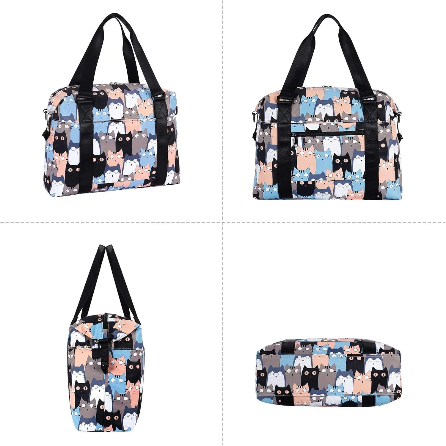HUA ANGEL Travel Duffel Bag - Medium Size Weekend Overnight Tote Bag for Gym, Sports, Workout - Unisex Fitness Bag with Strap