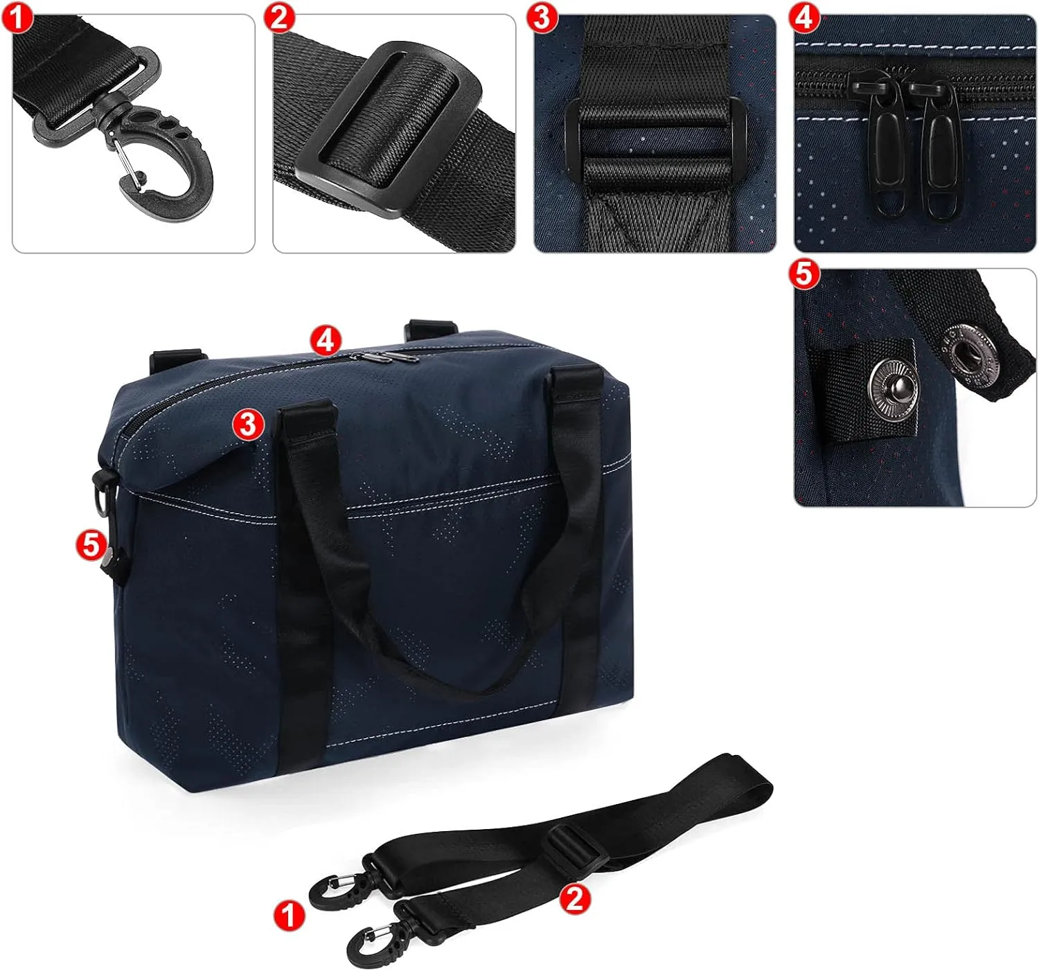 HUA ANGEL Travel Duffel Bag - Medium Size Weekend Overnight Tote Bag for Gym, Sports, Workout - Unisex Fitness Bag with Strap
