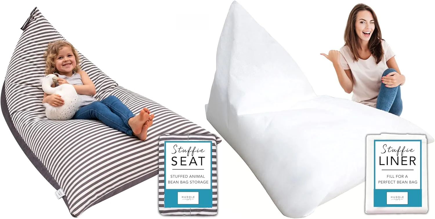Huddle Washable Kids Bean Bag Chair Cover   Liner Makes The Perfect Bean Bag Chairs for Kids (No Fill Included) Bundle