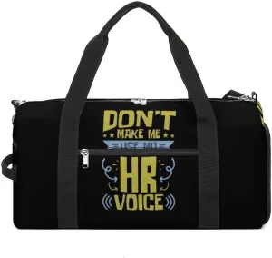 Human Resources HR Voice Gym Bag for Men Women Travel Duffle Bags with Shoes Compartment Swim Dance Yoga