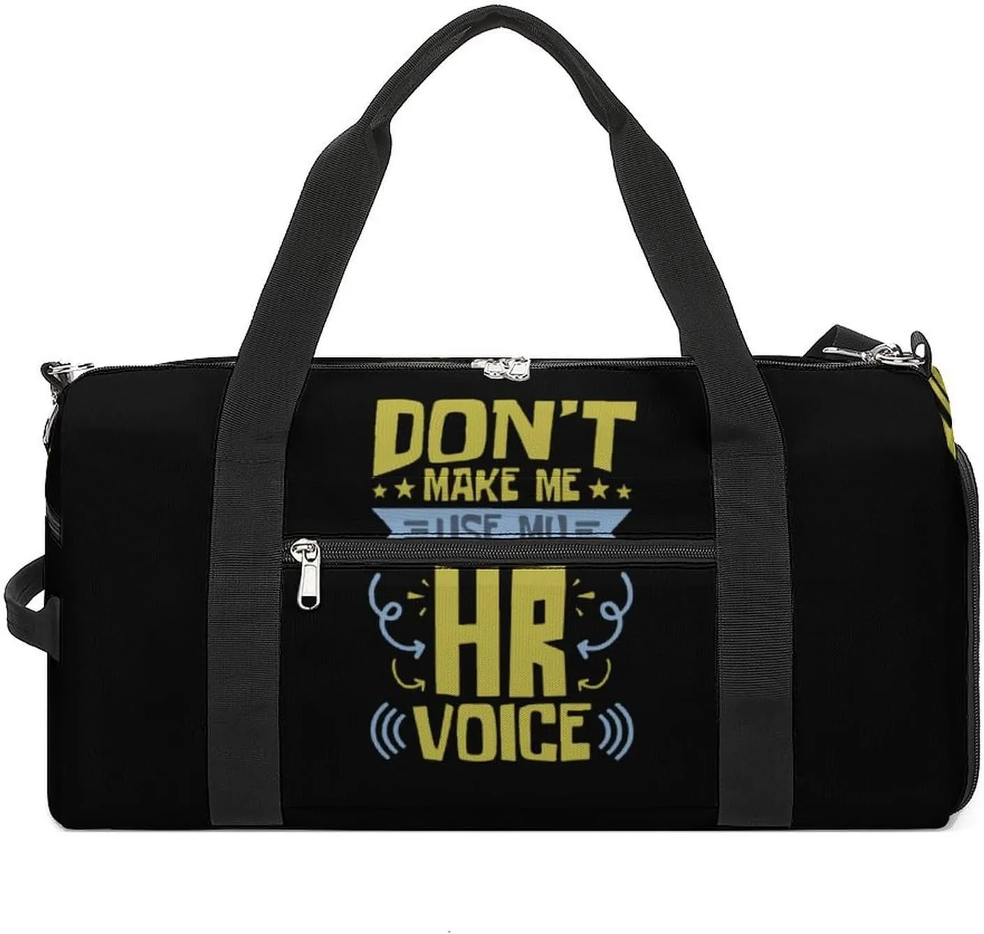 Human Resources HR Voice Gym Bag for Men Women Travel Duffle Bags with Shoes Compartment Swim Dance Yoga