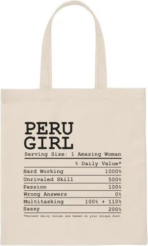 Humorous Camisa Blusa Enthusiast Peruano Pride Patriotic Novelty Nationalism Peruvians Nationalistic Lover Canvas Tote Bag
