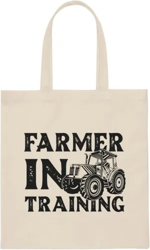 Humorous Farmer Appreciation Agriculture Livestock Orchard Hilarious Farming Gardening Piggery Enthusiast Canvas Tote Bag