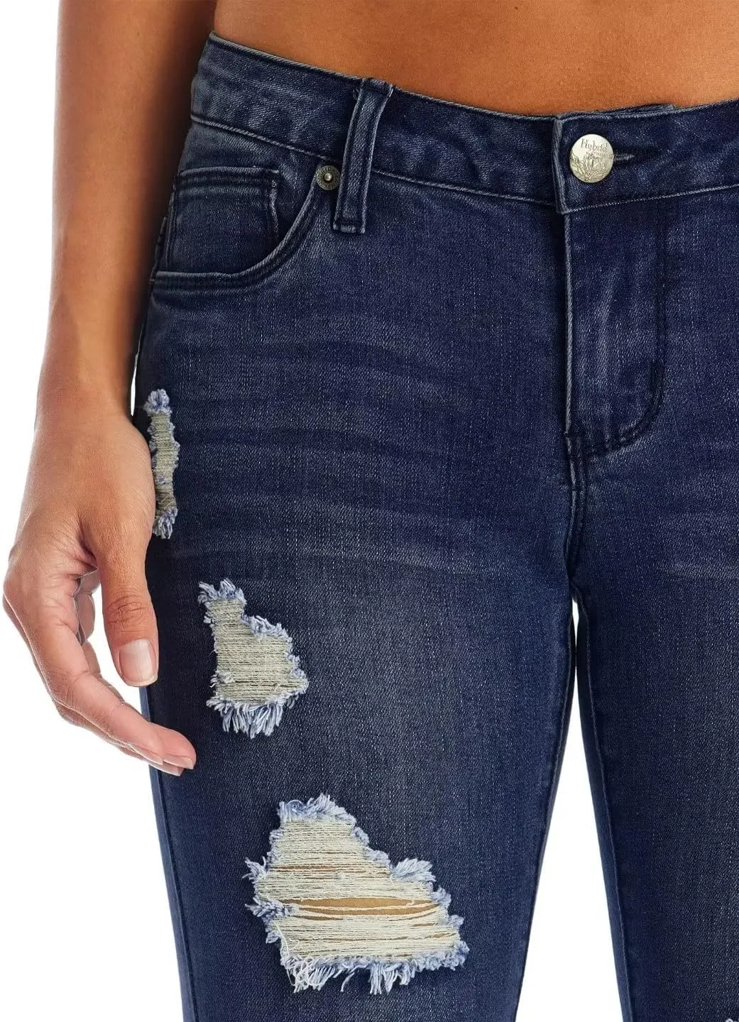 Hybrid & Company Women's Slim Fit Super Stretch Denim Capri Shorts