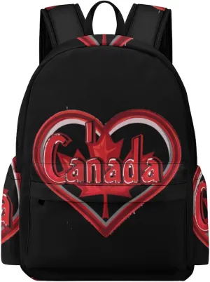 I Love Canada Mini Backpack Cute Shoulder Bag Small Laptop Bag Travel Daypack for Men Women