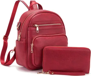 Idesort Small Backpack Purse for Women Girls Cute Backpacks Purse set with Wallet Convertible Shoulder bag