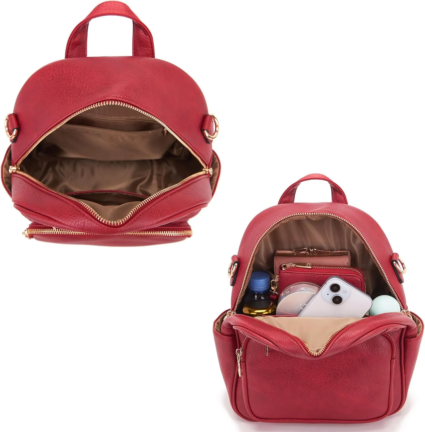 Idesort Small Backpack Purse for Women Girls Cute Backpacks Purse set with Wallet Convertible Shoulder bag