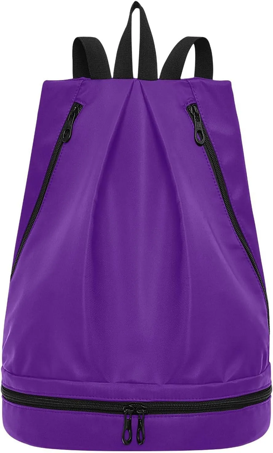 Indigo Solid Color Pure Plain Purple Drawstring sports bags sturdy string bag with Wet Dry Compartments