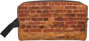 Industrial Brick Wall Background Print Storage Bags Travel Cosmetic Organizer Bag Large Capacity Zippered Storage Pouch